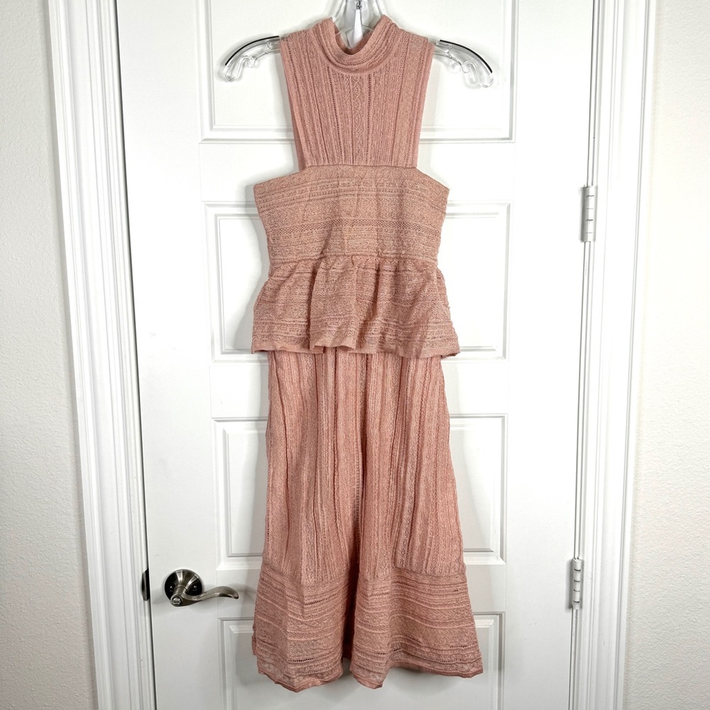 MISSONI A Line Woven Dress NEW Size 42 Blush PInk